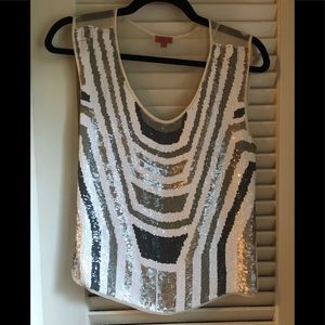 Chan Luu - sequin top with sheer back - L